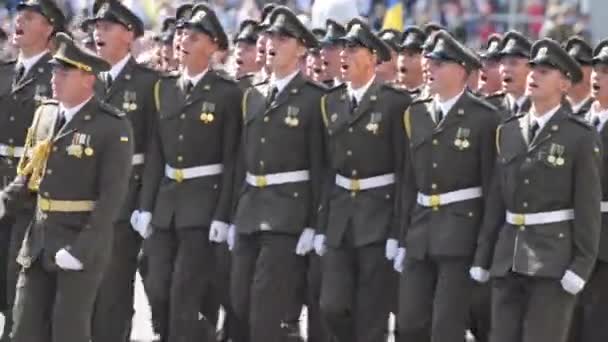 Kiew Ukraine August 2018 Militärparade Kiew Zum Unabhängigkeitstag Der Ukraine — Stockvideo