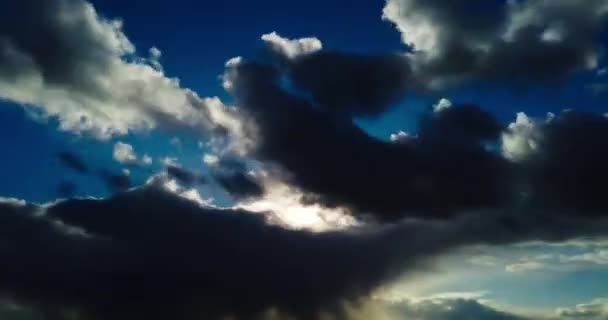 Zonsondergang Hemel Storm Regenwolken Tijd Vervallen Met Bewegende Zonsondergang Wolken — Stockvideo