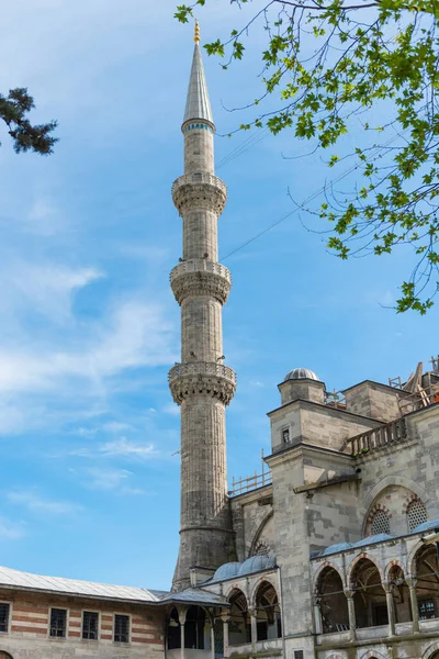 Meczet Minaret Sułtana Ahmeda Stambule Turcja — Zdjęcie stockowe