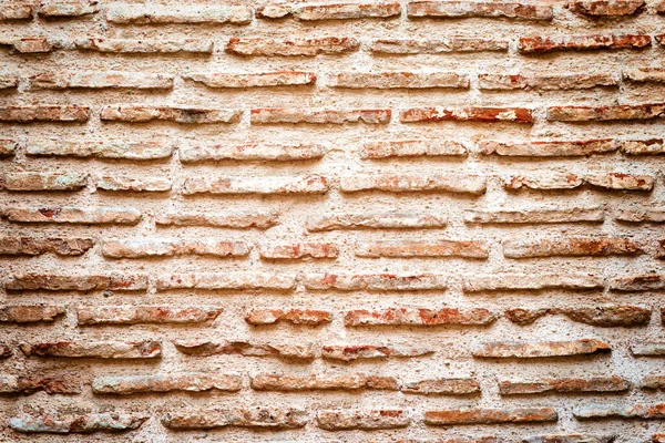 Muro Ladrillo Viejo Ladrillos Rojos Con Hormigón Blanco Viejo Fondo —  Fotos de Stock