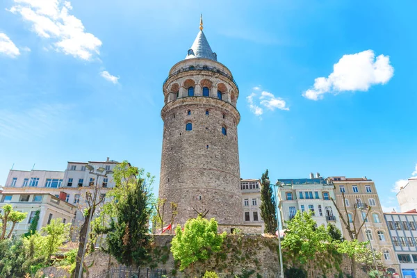 Wahrzeichen Des Galata Turms Istanbuler Straße Der Türkei — Stockfoto