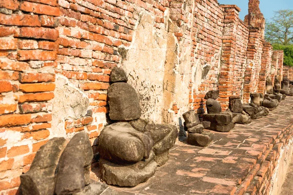 Historyczna Religijna Architektura Tajlandii Ruiny Starej Stolicy Syjamu Ayutthaya Pozostałości — Zdjęcie stockowe