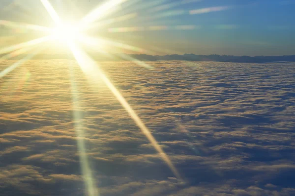 Increíble vista desde el avión en el cielo — Foto de Stock