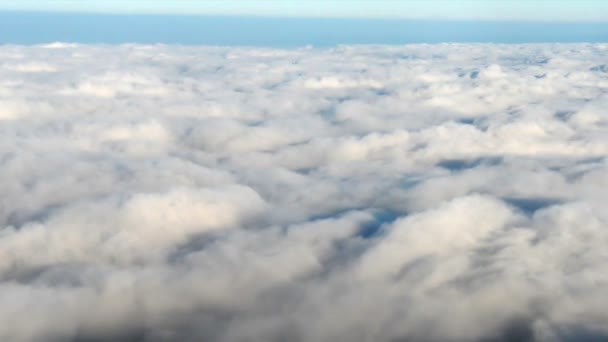 View from plane on the clouds — Stock Video
