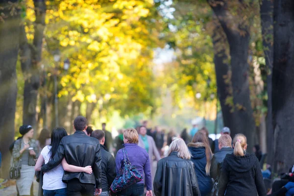 Mensen wandelen in het park — Stockfoto