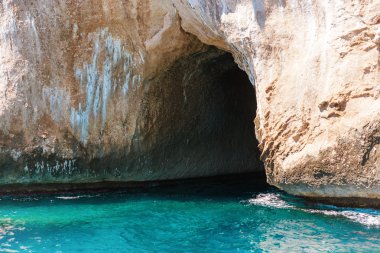 sea cave on  mediterranean  coast clipart