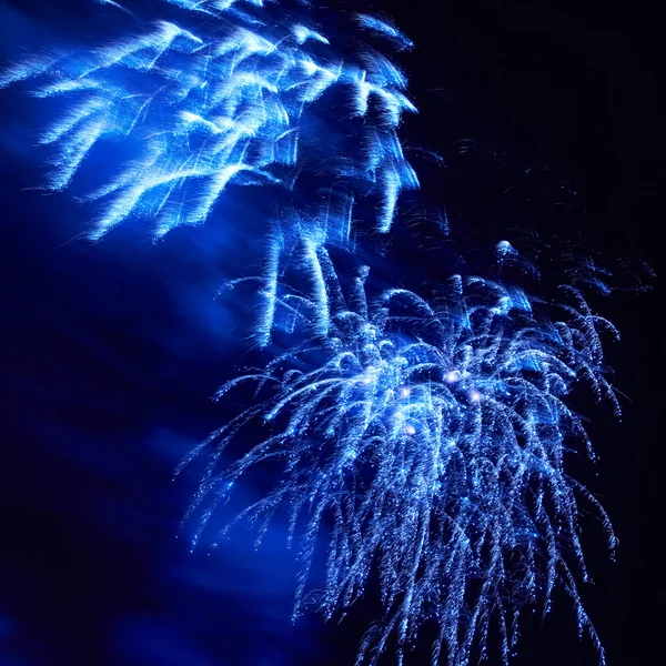 Blue colorful fireworks — Stock Photo, Image