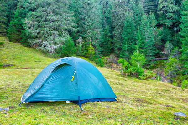 Blue camping tent — Stock Photo, Image
