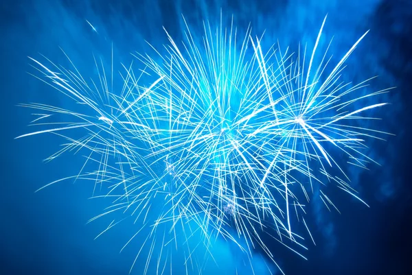 Blue colorful fireworks — Stock Photo, Image