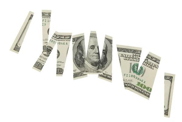 Обрізана банкнота долара фінансова концепція — стокове фото