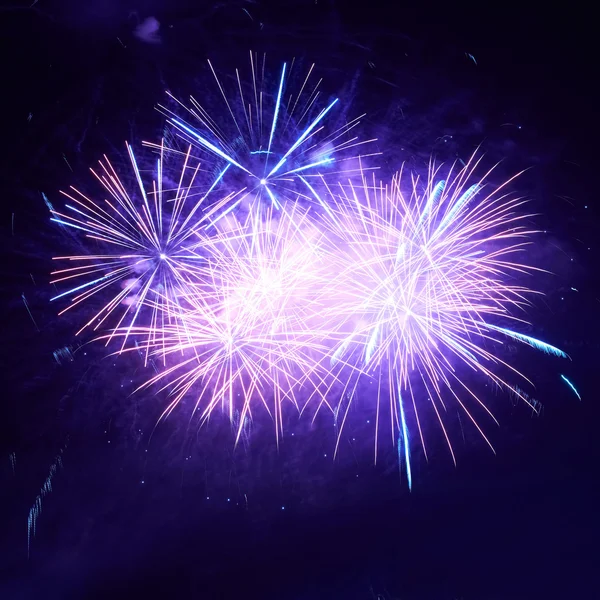 Blue colorful fireworks — Stock Photo, Image