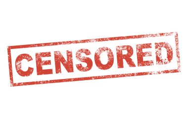 CENSORED mühür işareti, eski sansürlü mühür işareti beyaz arkaplanda izole edilmiş.