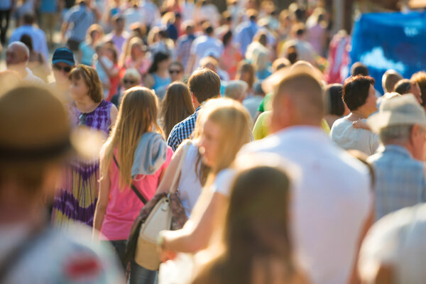 People walking on the city street.