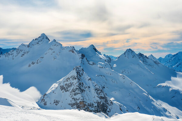 Winter and snow in mountains