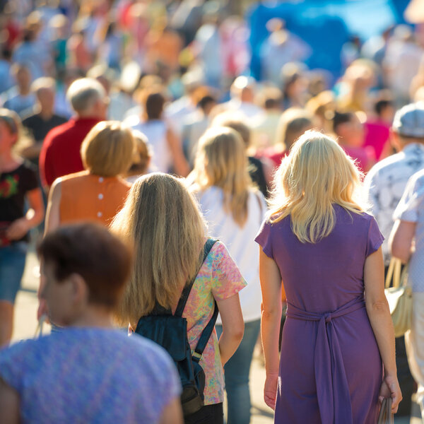 People walking on the city street.