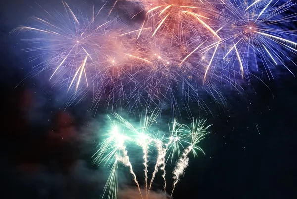 Colorful holiday fireworks — Stock Photo, Image