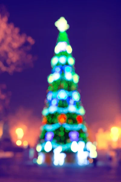 Blured μπλε χριστουγεννιάτικο δέντρο — Φωτογραφία Αρχείου