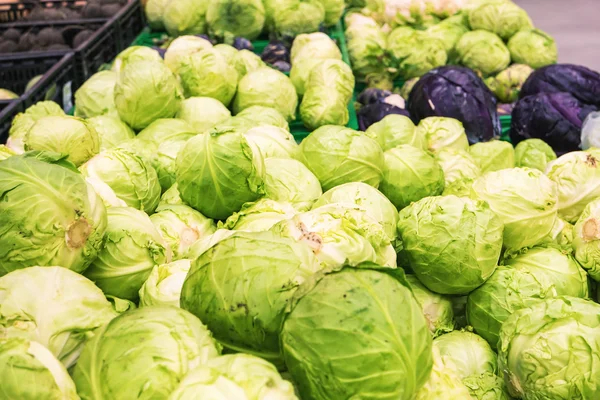 Fresh cabbage at farmers market — Stock Photo, Image