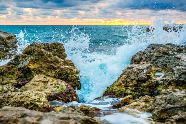 Büyük dalga sıçrama — Stok fotoğraf