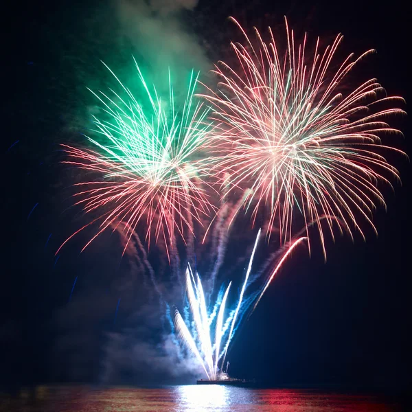 Colorful red fireworks — Stock Photo, Image