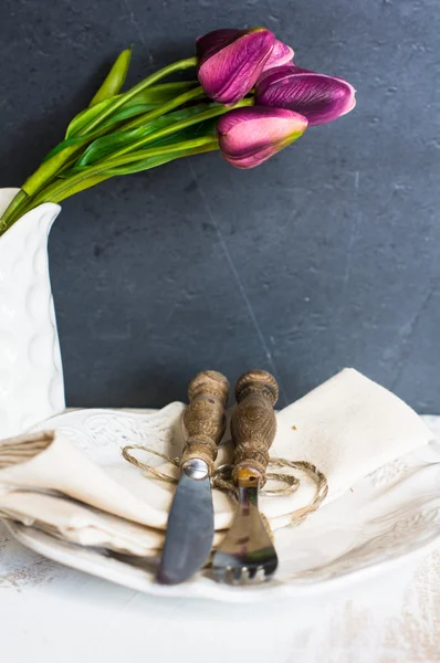 Spring time table setting — Stock Photo, Image