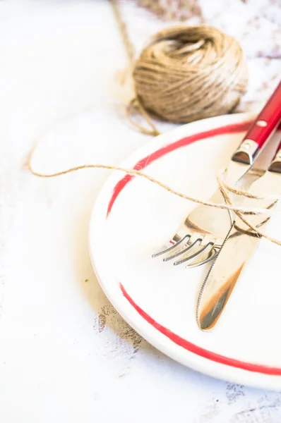 Rustic table setting — Stock Photo, Image