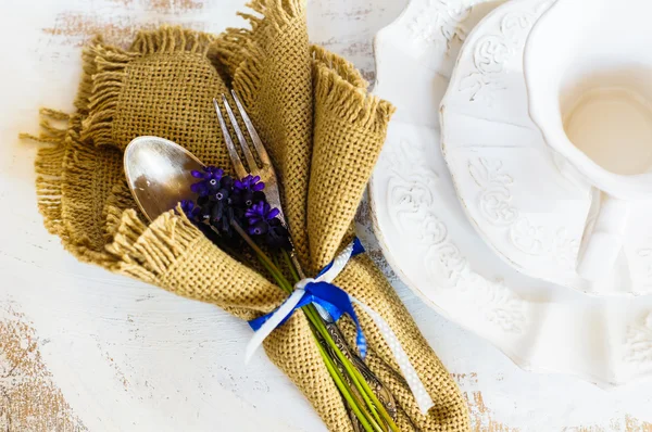 Rustic table setting — Stock Photo, Image