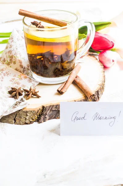 Mulled tea with apple — Stock Photo, Image