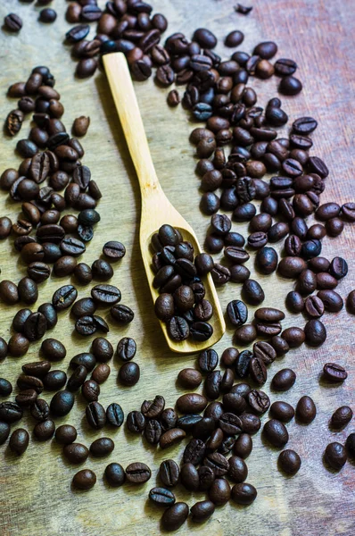 Kaffee auf Holzgrund — Stockfoto