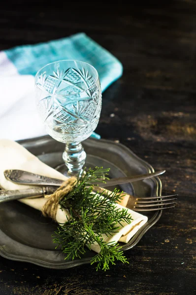 Rustic style table setting — Stock Photo, Image