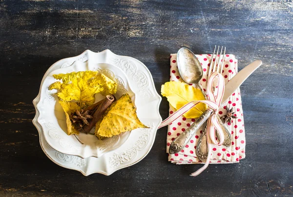 Autumnal table setting — Stock Photo, Image