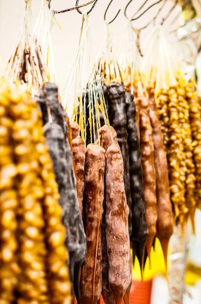 Caramelos Tradicionales Forma Salchicha Georgiana Iglesia También Llamada Las Risitas —  Fotos de Stock