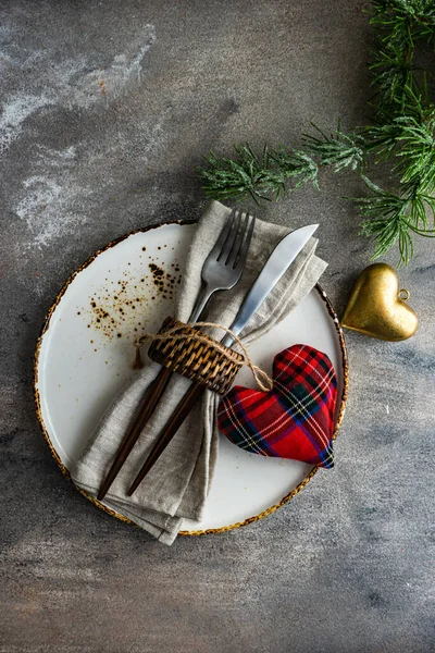 Plats Inställning För Alla Hjärtans Dag Middag — Stockfoto