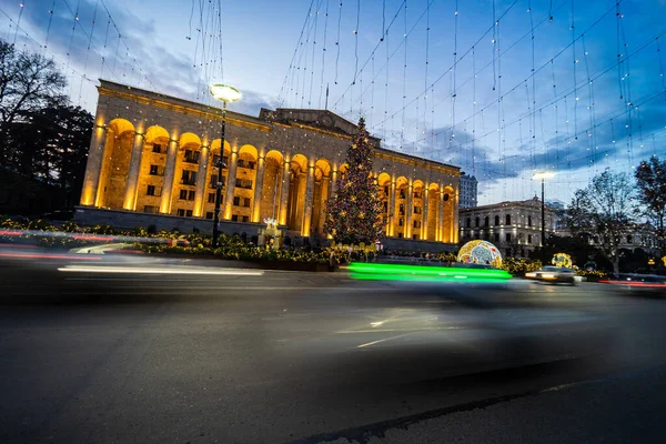 Diciembre 2020 Tbilisi Georgia Avenida Principal Capital Georgiana Tbilisi Con — Foto de Stock