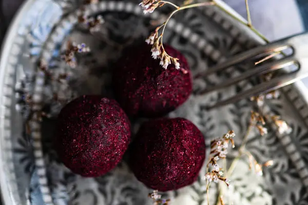 Gustose Palline Cioccolato Una Ciotola — Foto Stock