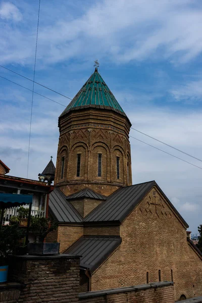 Eski Tiflis Teki Ünlü Surb Gevork Katedrali Şehir Merkezindeki Seyahat — Stok fotoğraf