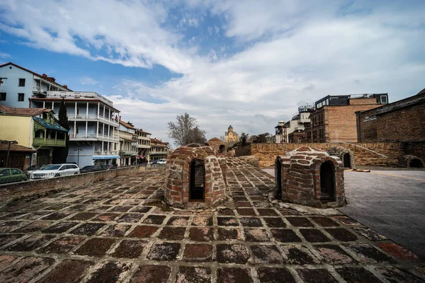 Słynna Kąpiel Siarką Blue Old Tbilisi Jednym Symboli Podróży Tbilisi — Zdjęcie stockowe