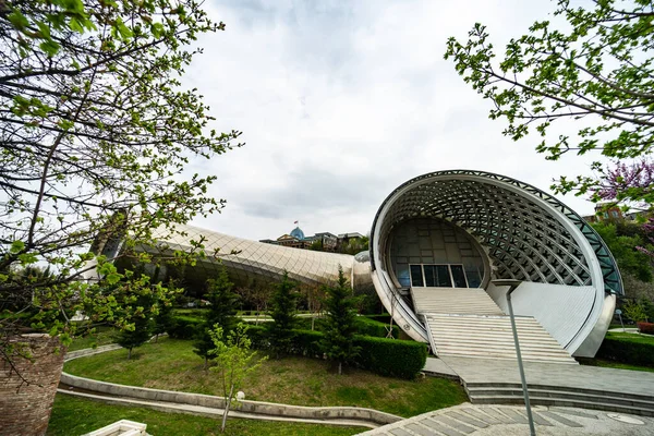 April 2021 Tbilisi Georgia Rike Park Famous Glass Peace Bridge — Stock Photo, Image