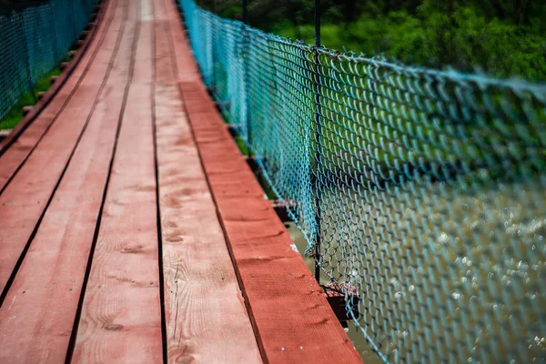 Hanging Bridge River Kvemo Kartli Georgia — Stock Photo, Image