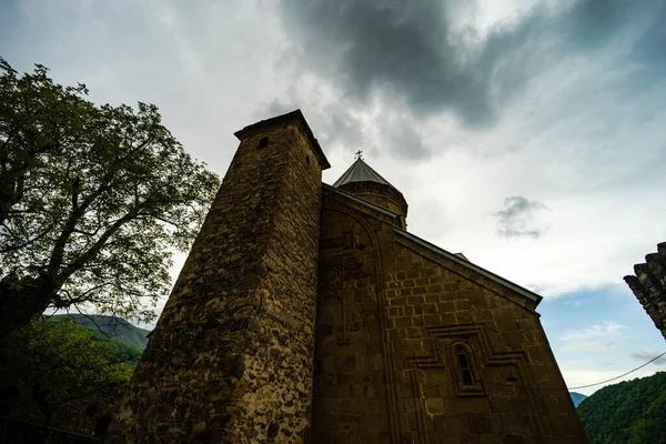 One Most Famous Travel Sightseeing Landmark Georgia Ruins Medieval Ananuri — Stock Photo, Image