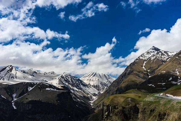 Glaciers Cross Pass Georgian Caucasus Mountain Chain — Stock Photo, Image