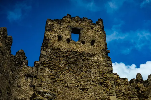 Restoraton Skhvilo Castle Ruins Shida Karti Region Georgia Stock Picture