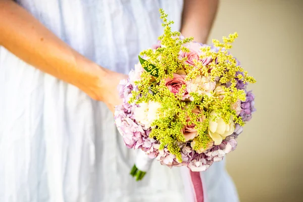 Concepto Composición Flolar Verano Con Variedad Flores Temporada — Foto de Stock