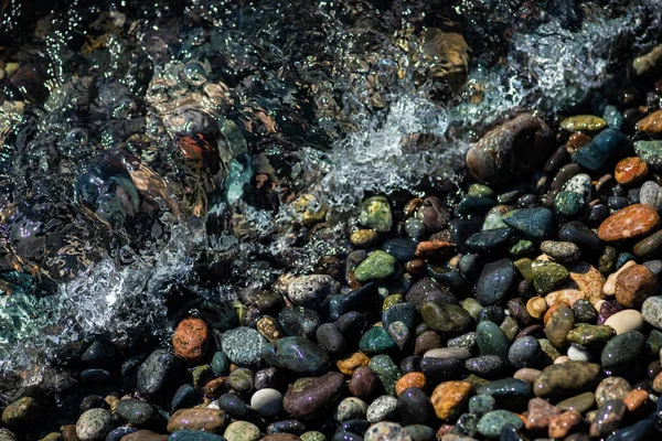 Strandmeersteine Als Natürlicher Strukturierter Hintergrund — Stockfoto