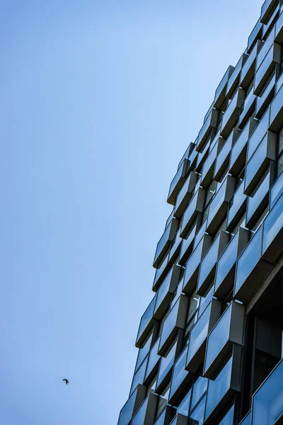 Teksturowane Tło Metalową Szklaną Ścianą Budynku — Zdjęcie stockowe