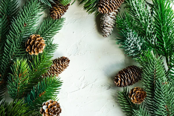 Minimalistiskt Julkort Koncept Konkret Bakgrund Med Kopieringsutrymme — Stockfoto