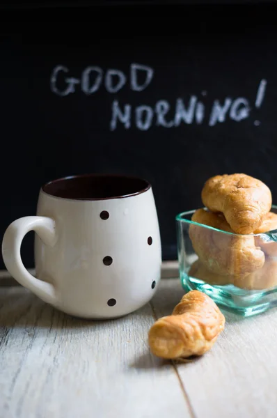 Café e croissants — Fotografia de Stock