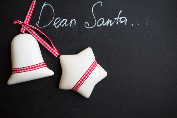 Lieve santa op een schoolbord — Stockfoto