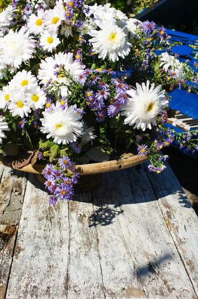 Bir vazoda sonbahar çiçekler — Stok fotoğraf