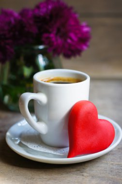 Coffee and hearts clipart